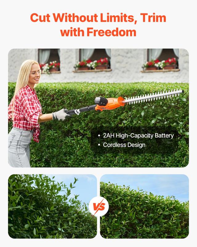 VEVOR Cordless Power Hedge Trimmer